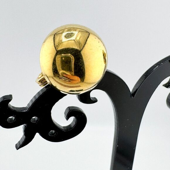 Vintage Circle Monet Earrings Clip On Gold Tone Ball Dome Classic Timeless Retro - Picture 2 of 6